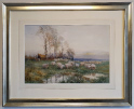 david Bates watercolour for sale - the hock (evening)