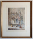 Robert Duckworth, watercolour, Leglise saint jacques, liege, Belgium, framed