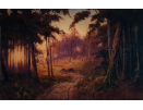 Edward Horace thompson, watercolour, sundown in Wythorp woods, framed