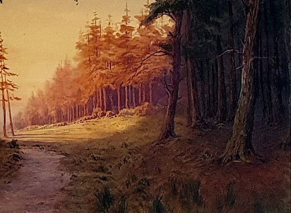 Edward Thompson, watercolour, trees
