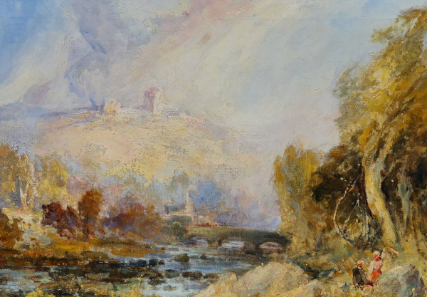 Frank Wasley, oil painting, river Swale and Richmond castle