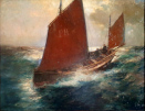 Franz Muller-Gossen, oil painting for sale, Riding the waves