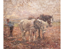 Harry Fidler oil painting for sale, Ploughing