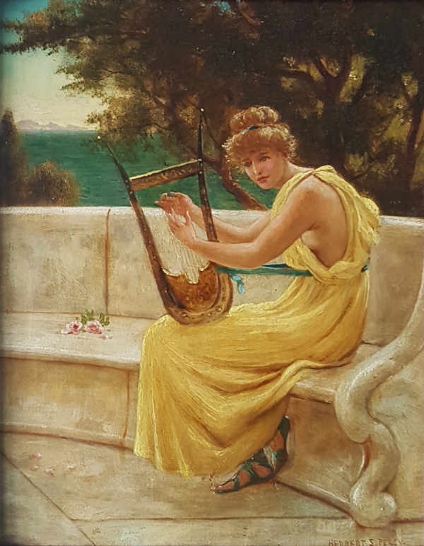 Herbert_Sidney_Percy_Oil_painting_Grecian_Harp_Player.