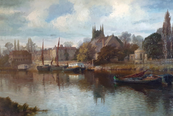 the Thames at Old Isleworth, oil painting for sale
