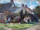 John Falconar Slater oil painting for sale, Cottage Garden, no frame