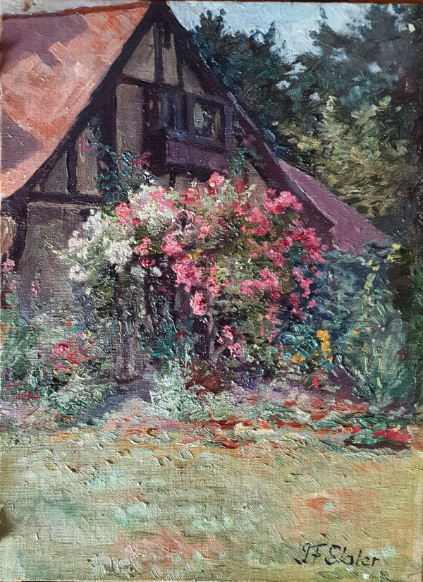 John Falconar Slater, oil painting for sale, Garden roses