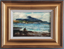 John Robertson Reid, oil painting, Holy Island from Arran