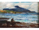John Robertson Reid, oil painting for sale, Holy Island from Arran