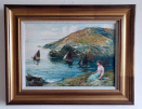 John Robertson Reid watercolour for sale: Fishing fleet leaving Polperro