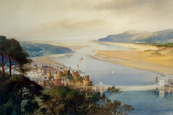 John Shapland, watercolour, The Estuary at Conwy
