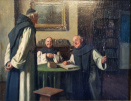 Max Barascudts oil painting for sale, Monks in the monastery library