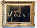 Max Barascudts oil painting, Monks in the monastery library, frame