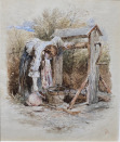Myles.Birket.Foster_watercolour.for.sale - At the well