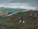 Michael Lyne, watercolour for sale, The Chase, riders