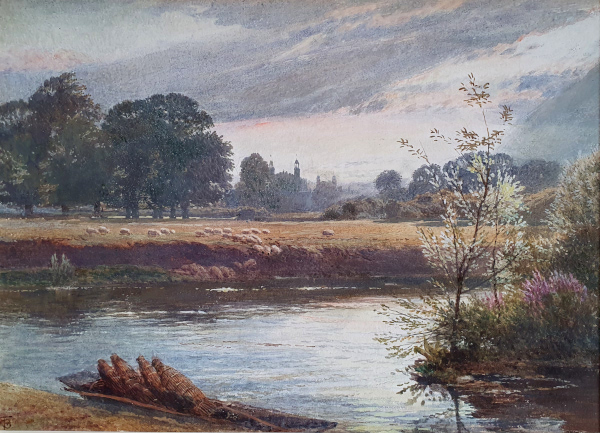 Myles Birket Foster, watercolour for sale, Eton chapel from the Thames