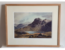 Geoffrey Pooley, watercolour, Harrison Stickle and tarn, frame