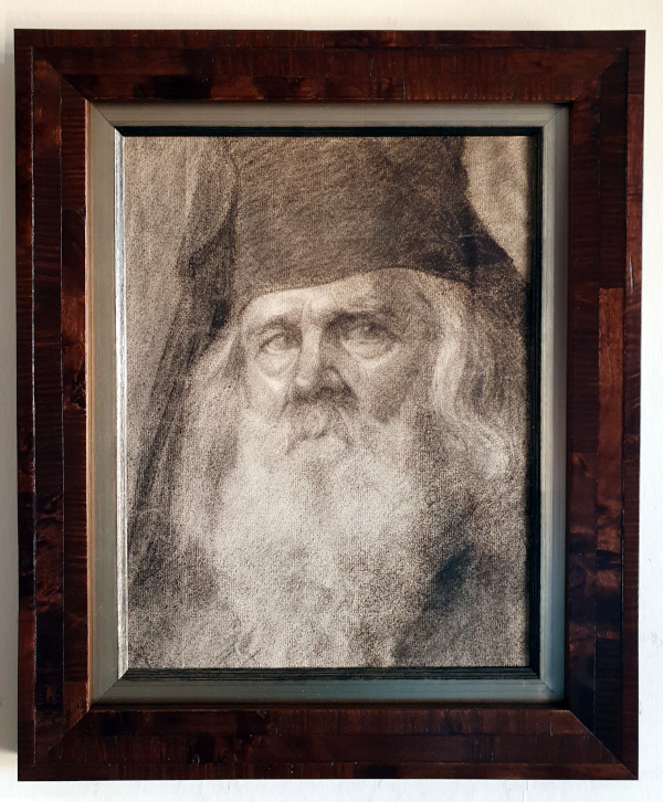 Orthodox priest drawing, framed