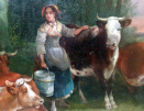 Henry and Charles Shayer oil painting for sale, the milk maid