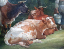 Henry and Charles Shayer, milking time