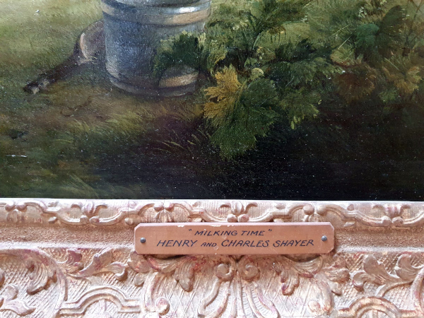 Henry and Charles Shayer oil painting nameplate