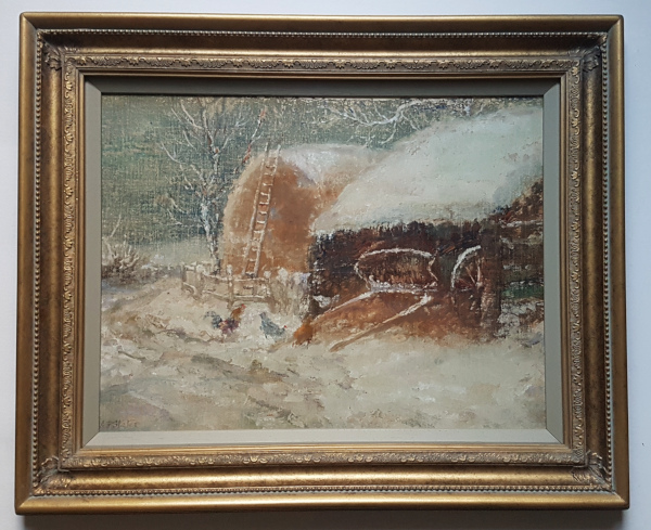 John.Falconar.Slater_oil.painting.snow_farmyard2