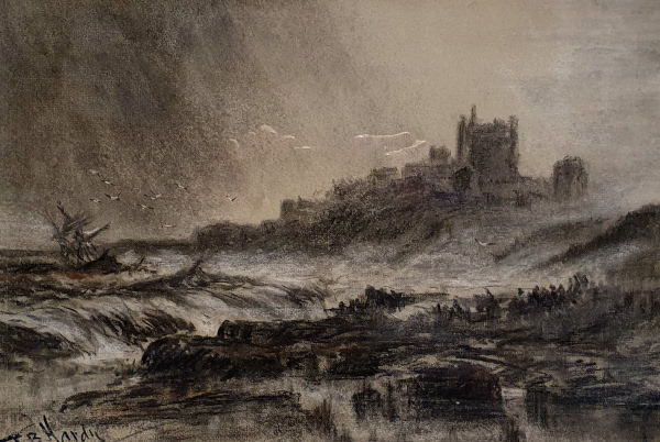 Thomas Bush Hardy, Stormy seas at Bamburgh
