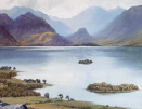 Ted Horace Thompson watercolour, across Derwentwater to Borrowdale