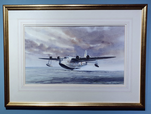 Terry Harrison watercolour for sale - Sunderland Flying boat