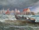 Thomas Bush Hardy oil painting, row faster!