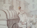 Thomas Rowlandson watercolour, The market place trader, Launceston