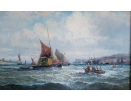 William.Thornley.oil.painting.for.sale - Hay barges on the Medway