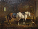 Barn with Horses & Dogs.