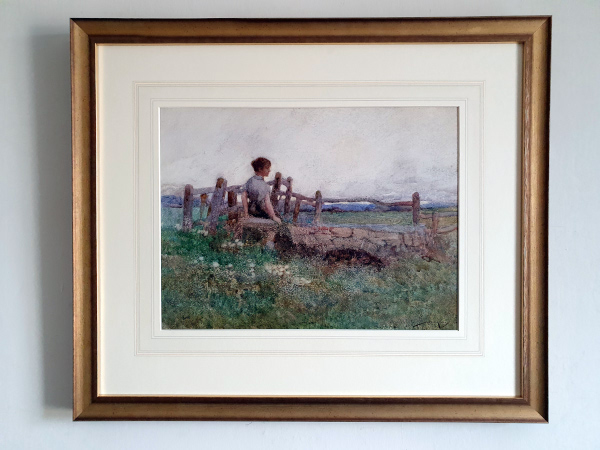 William Lee Hankey, watercolour, After the days work, framed, Artglass