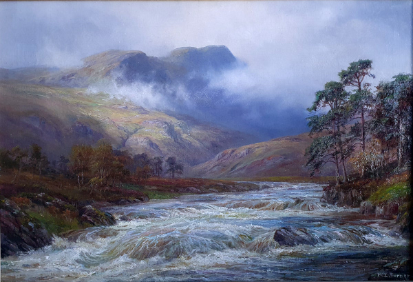 William Lakin Turner, oil painting for sale, On the River Leny
