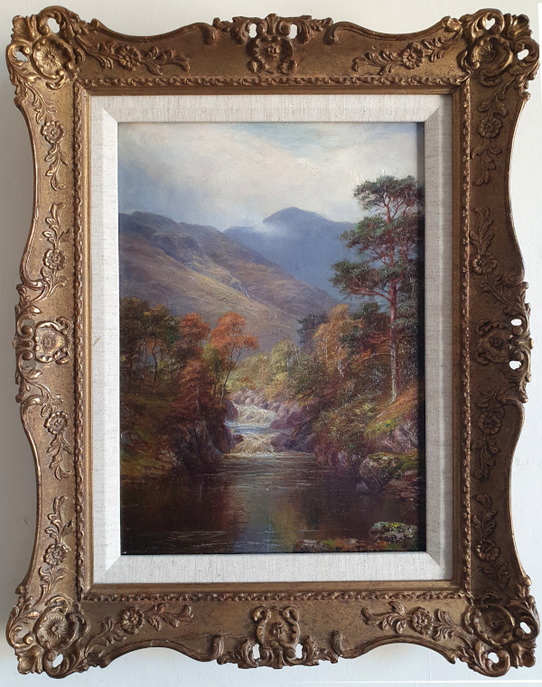 William Lakin Turner, Oil painting, A mountain stream, frame