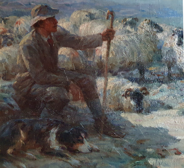William Pratt oil painting, Shepherd