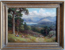 William Lakin Turner, oil painting, Derwentwater from near Millbeck, framed