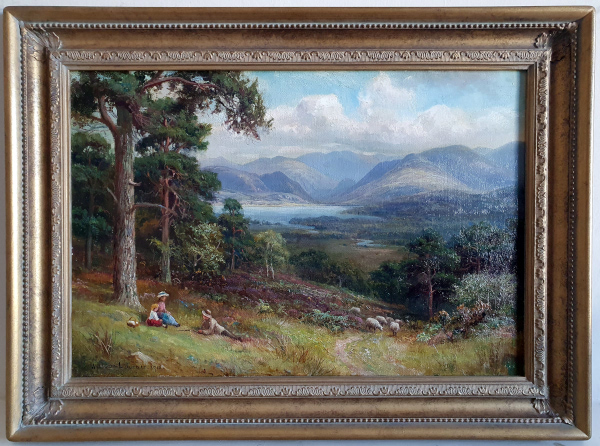 William Lakin Turner, oil painting, Derwentwater from near Millbeck, framed