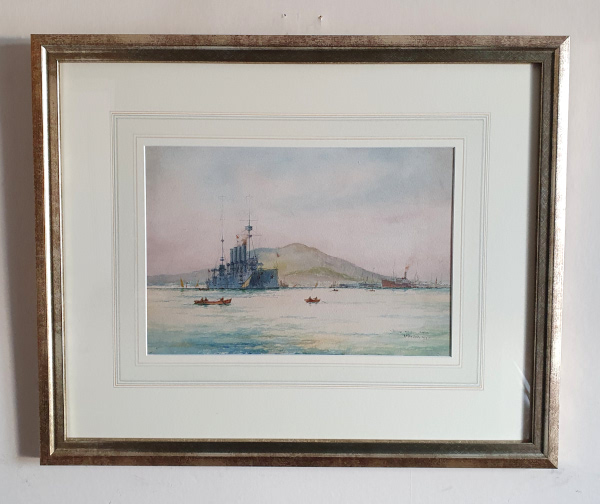 William Minshall Birchall, watercolour for sale, In foreign waters, Naples